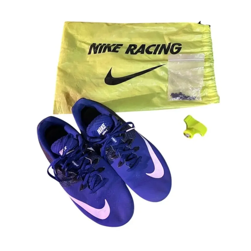 Nike Zoom Rival S 8 Track Spikes Mens 11 Blue White 806554-441 Bag Key Extras